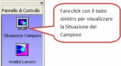 pannello di controllo situazione campioni